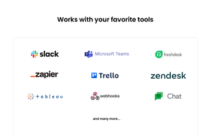 Connect your favourite tools to Appbot to send app and product reviews wherever you need to. 