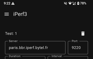 iPerf3Client screenshot 1
