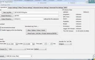BT747 screenshot 1