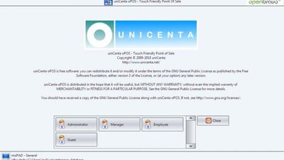 uniCenta oPOS screenshot 1