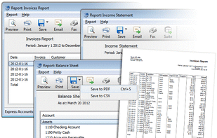 Express Accounts Accounting Software - Generate Reports