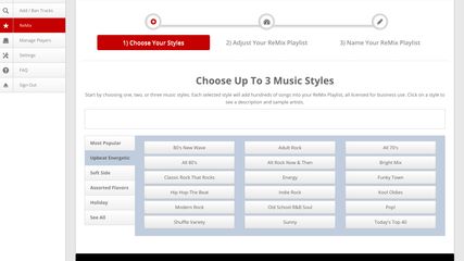 Choose up to 3 styles to create your playlist.