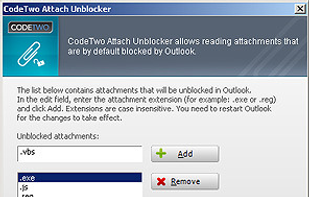 CodeTwo Attach Unblocker screenshot 1