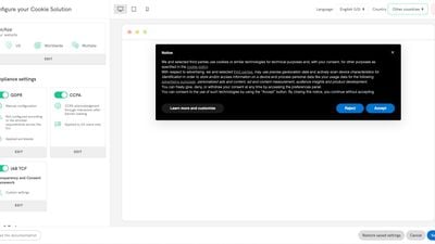 Cookie Solution configurator