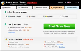 Fast Browser Cleaner screenshot 1