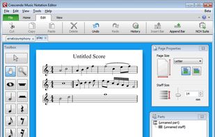 Crescendo Music Notation - Main Screen