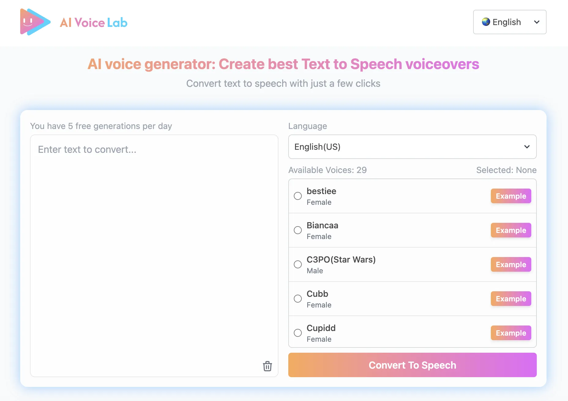 AI Voice Lab Generate realistic and best AI voices for TikTok