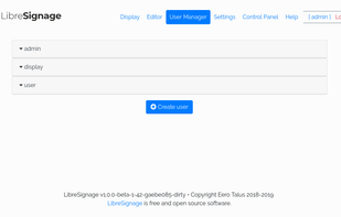 LibreSignage screenshot 2