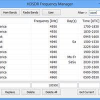 HDSDR Frequency Manger.