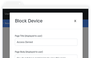 Access control features: log users out or block them, plus simple 2-factor authentication.