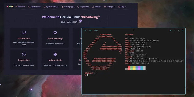 Garuda Linux unveils COSMIC in Alpha release image