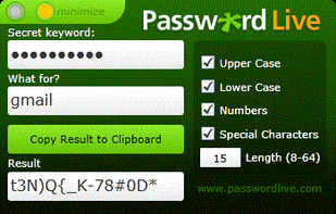 Password Live screenshot 1