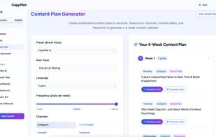 4-Week Content Plan Generator