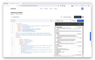 A standard resume using Compact theme