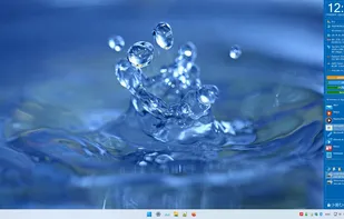 xBar for Windows in Denim Theme for Windows 11, Docked on the Right with No Transparency
