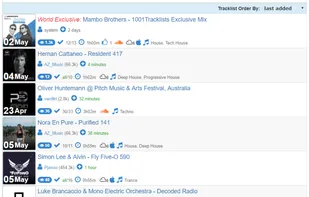 1001 Tracklists screenshot 1