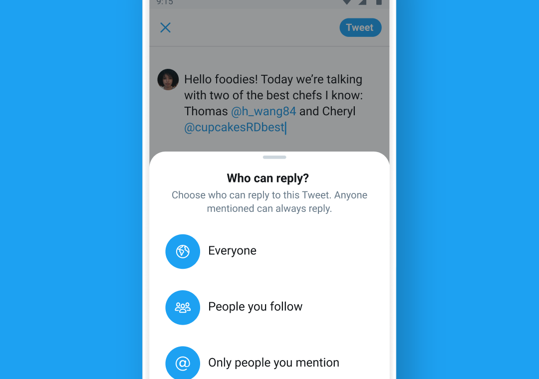 Twitter launches conversation settings to restrict who can reply to your tweets