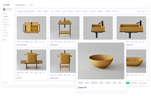 Asset library and AI powered product catalogue

Access a library of all your 3D content in one place. 

Easily organize, search, and reuse assets for new projects, powered by AI-driven tagging and recommendations.
