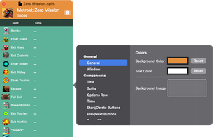 Run with splits, with custom colors