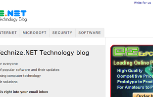 The hompage of Technize.net