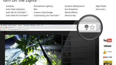 Turn Off the Lights Chrome extension - For YouTube, Vimeo, etc. With option to AutoHD YouTube (720,1080p,4K), Night Mode and more