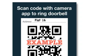 Pin your QR code doorbell up on your door or at the entrance to your building