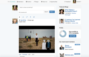 Members area - newsfeed