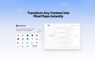 Turn anything into a mind map - AI instantly transforms any text, document, or idea into visual knowledge maps.