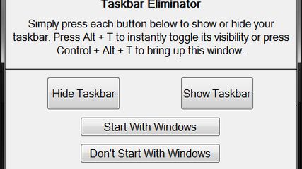 Aviassin Taskbar Eliminator screenshot 1