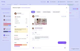 Instead of endless emails and DM-s, chat with influencers via our in-app chat

