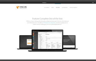 A sample of a frontend webpage generated with TYPO3 but this framework can generate any kind of output, from an XML to a HTML page and obviously a full website and more.