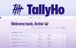 TallyHo is made for freelancers, not teams. That means; a modern clean UI, fewer distractions and super-efficient usage.