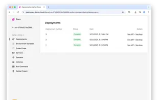 The Disco dashboard web UI