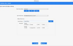 Import of addreses from various kind of files or databases