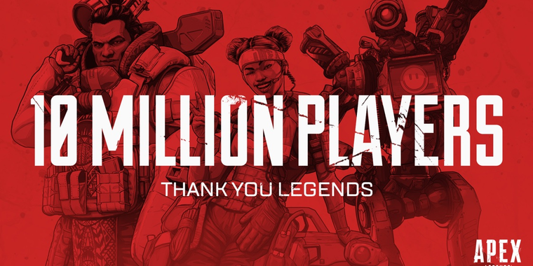 Free-to-play battle royale game Apex Legends reached 10 million players in 3 days image