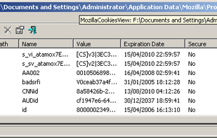 MozillaCookiesView screenshot 1