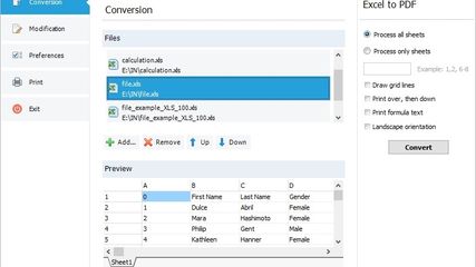 XLS Excel to PDF Converter screenshot 1