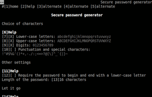 Secure password generator in Lynx