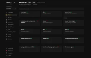 A Container page for a given Resource, for a given Project, lists all the containers for a resource.