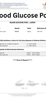 Blood Glucose Post Report Sample