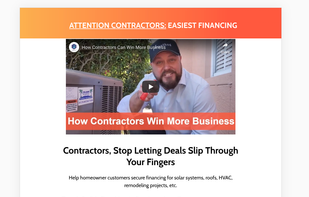 Contractor financing funnel example