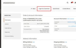 Login As Customer Button