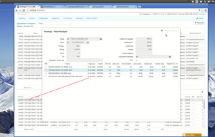 Master-child table underneath, with double click on the child table will open a form.