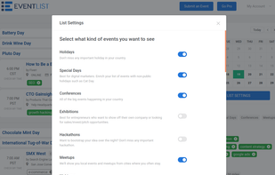 EventList screenshot 3