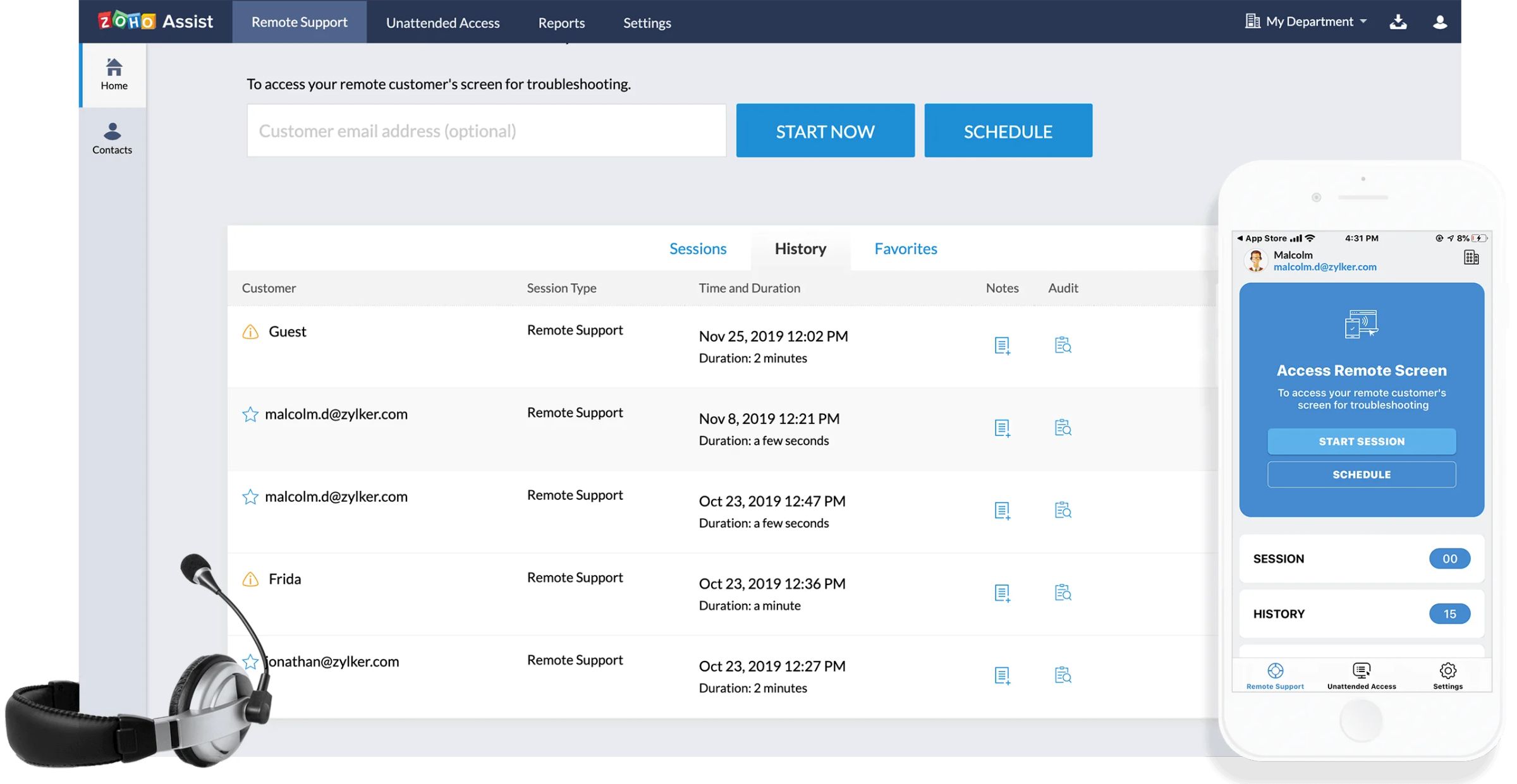 Zoho Assist Instant Remote Support Software. Unattended Remote Access