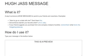 HUGH JASS MESSAGE screenshot 1