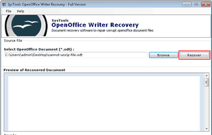 Select ODT File click on Recover Button