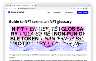 sealaunch.xyz NFT glossary, to better understand NFT terms or lingo.