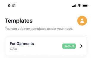 Select Template or create template