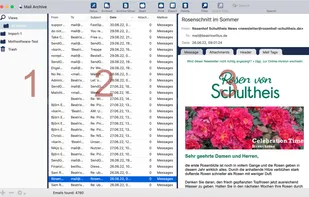 View the archived email like in an email client.